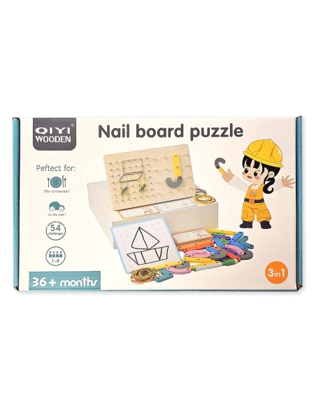 Montessori Nail Board piešimas su gumom