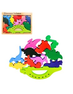 Medinis balansinis dinozaurų žaidimas „Dinosaur Balance“ (11 detalių) 2