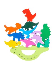 Medinis balansinis dinozaurų žaidimas „Dinosaur Balance“ (11 detalių)