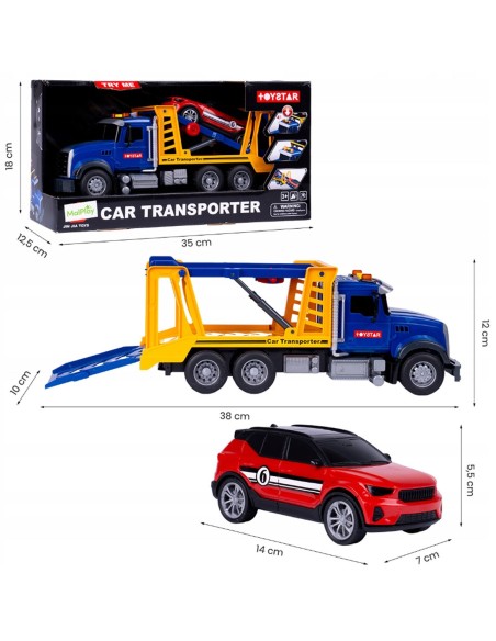 Vilkikas su sportiniu automobiliu, šviesa ir garsas