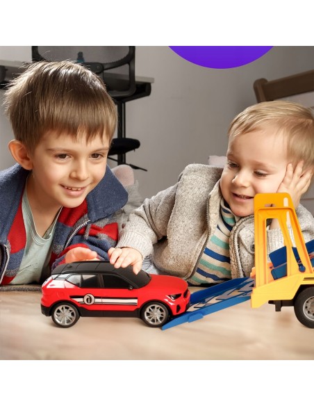 Vilkikas su sportiniu automobiliu, šviesa ir garsas
