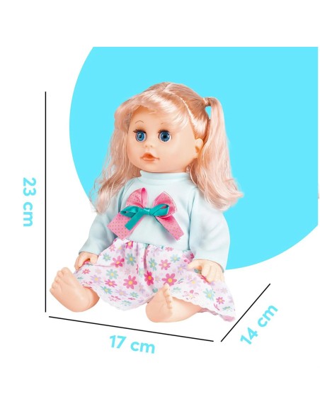 Kalbanti kūdikio lėlė su priedais, 23 cm