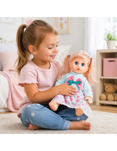 Kalbanti kūdikio lėlė su priedais, 23 cm