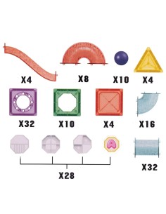 XXL magnetinis konstruktorius su kamuoliukų taku 148 el. 2