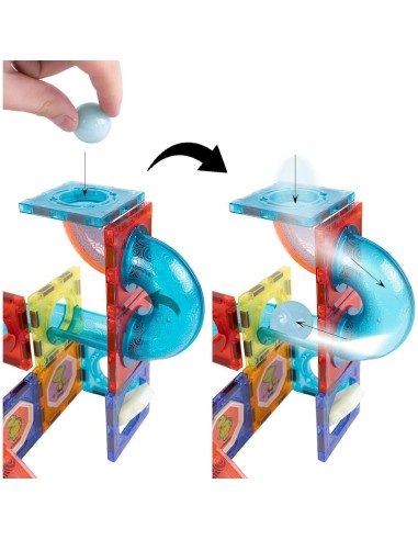 XXL magnetinis konstruktorius su kamuoliukų taku 148 el.