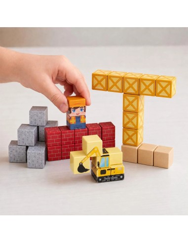 Magnetinis mini konstruktorius su kranu 38 el.