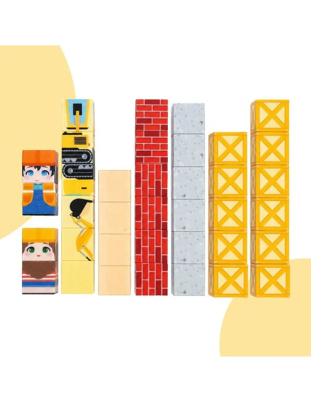 Magnetinis mini konstruktorius su kranu 38 el.