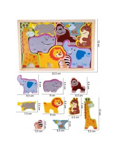 Medinė dėlionė „Zoologijos sodo gyvūnai" 2