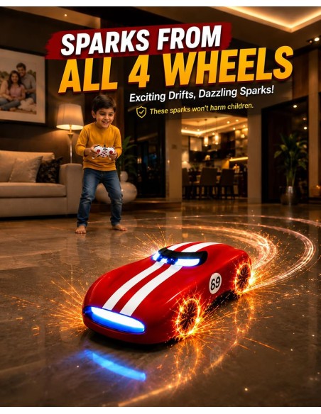„Spark Stone“ RC drifto automobilis vaikams su kibirkščių efektu ir LED žibintais
