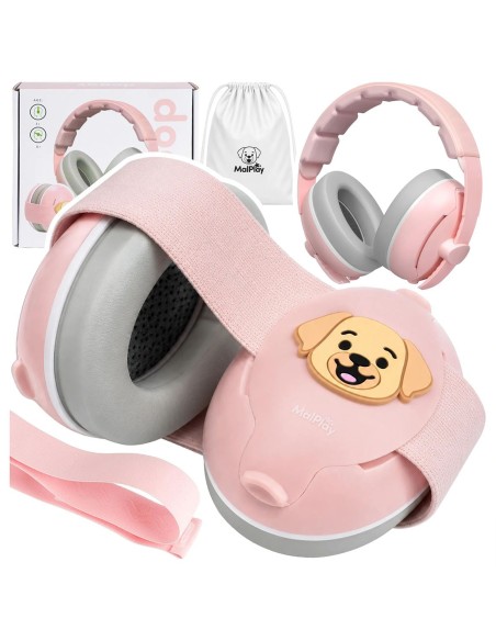 Apsauginės ausinės vaikams „Doggy" 25 dB, rožinės