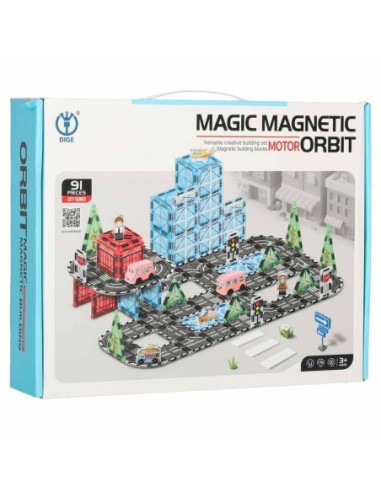 Magnetiniai konstruktoriai „Miestas" 91 el.