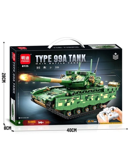 Valdomas tanko konstruktorius „MingDi LeiBao 8725 Type 99A“ (595 detalės, 2.4GHz)