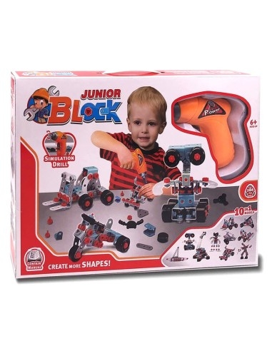 Konstruktorius 10 in 1 su 286 detalių surinkimui ir elektriniu atsuktuvu