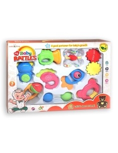 9 barškučių rinkinys - pirmieji kūdikių žaislai