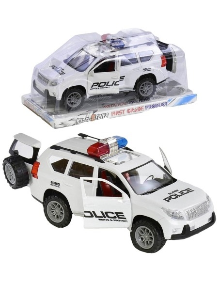 Policijos džipas, atsidarančios duris, inercinis mechanizmas