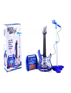Elektrinė gitara su mikrofonu, mėlyna