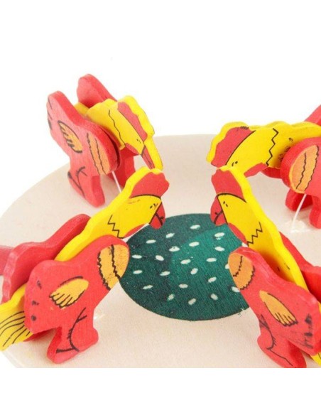 Medinis žaislas - vištos ir grūdai