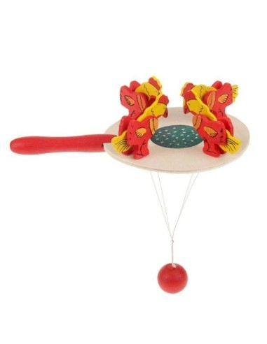 Medinis žaislas - vištos ir grūdai