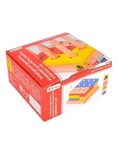 Edukacine priemonė - Tetris medinė rūšiavimo lenta su 9 strypais