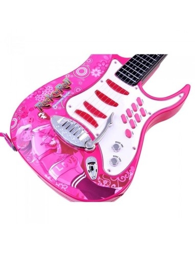 Elektrinė gitara su mikrofonu, rožinė