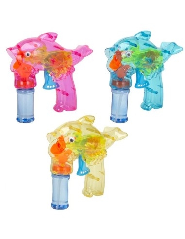 Mechaninis muilo burbulų šautuvas - skaidrus delfinas