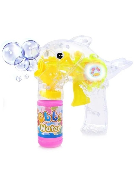 Mechaninis muilo burbulų šautuvas - skaidrus delfinas