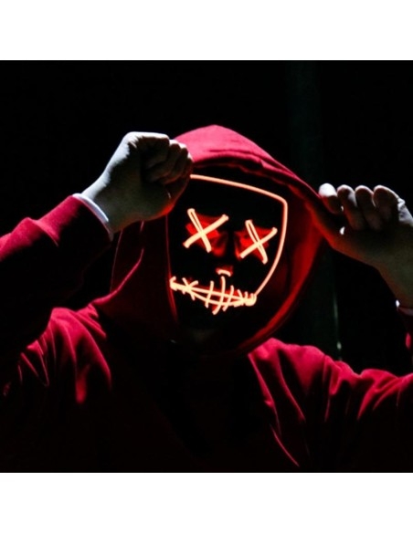 Juoda šviečianti kauke - Halloween LED Mask