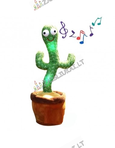 Muzikinis žaislas, atkartoja frazes - Linksmas kaktusas