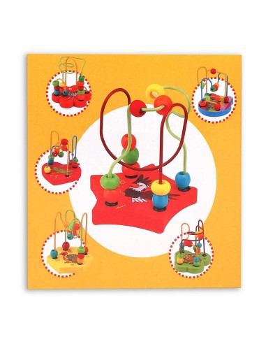 Montessori labirintas su mediniais karoliukais