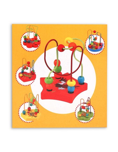 Montessori labirintas su mediniais karoliukais