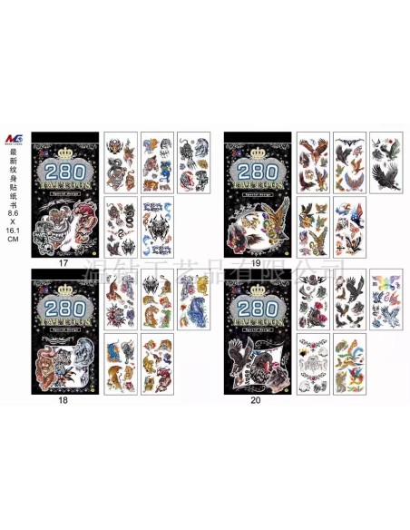 Vaikiškos lipdomos tatuiruotės su gyvūnais