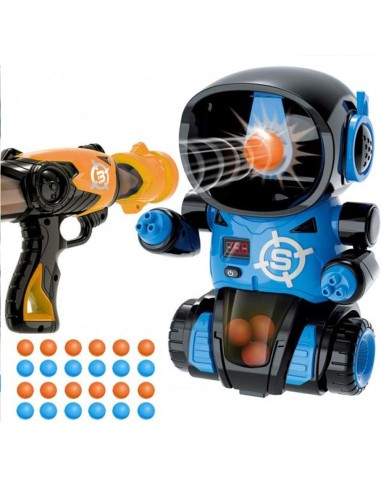Pompiniai ginklai su robotu-taikiniu