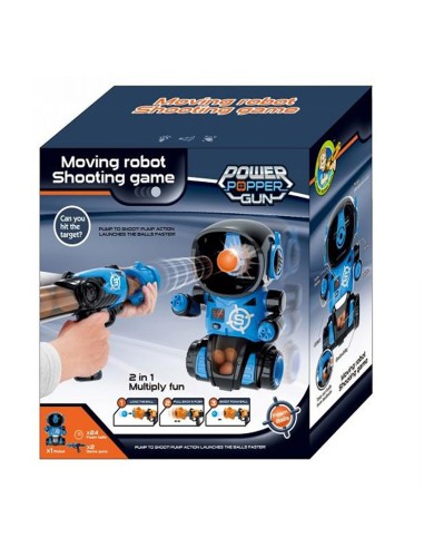 Pompiniai ginklai su robotu-taikiniu
