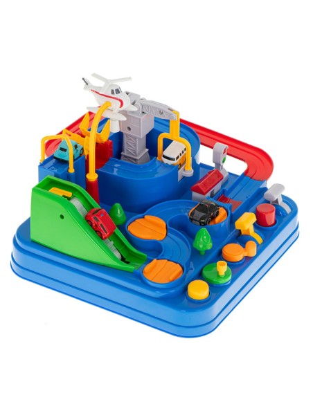Mechaninė žaidimo aikštelė su 4 automobiliais