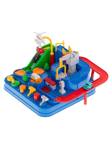 Mechaninė žaidimo aikštelė su 4 automobiliais