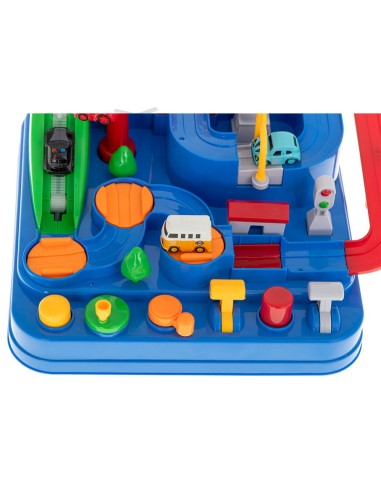 Mechaninė žaidimo aikštelė su 4 automobiliais