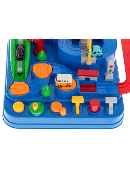 Mechaninė žaidimo aikštelė su 4 automobiliais